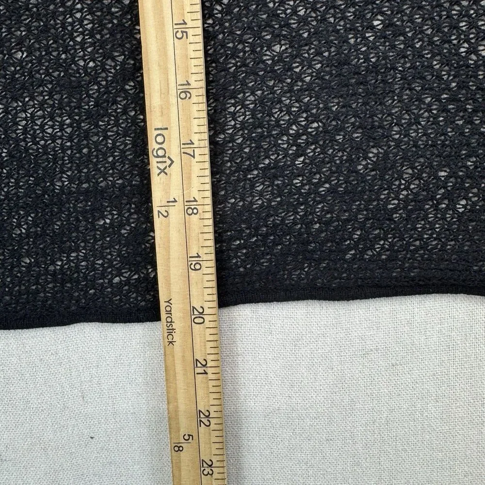 Magaschoni Black Open Knit Wrap Shawl Scarf Merino Wool Blend NWT One Size